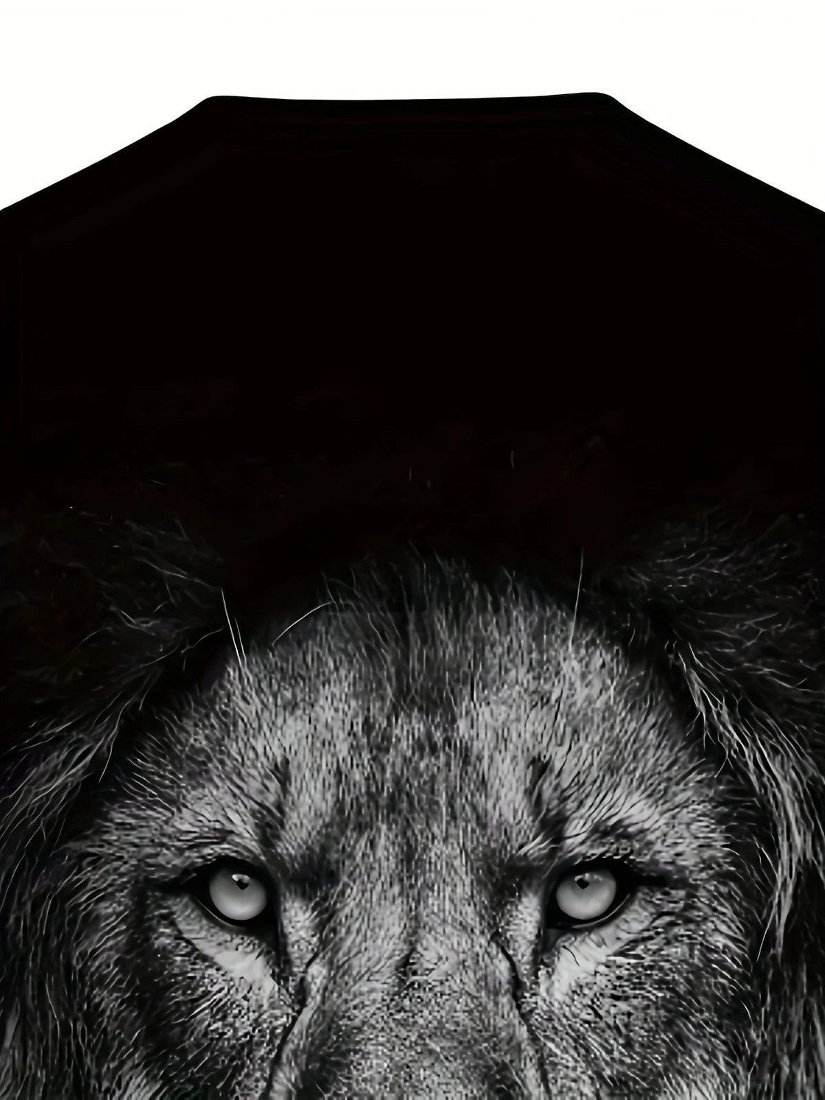 Men'S 3D Lion Graphic T-Shirt - Casual Black Short Sleeve Tee with Realistic