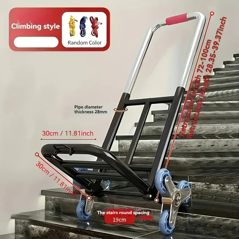 1pc Of Heavy-duty Folding Trolley With Wheels-portable Stair Crawling Wheel