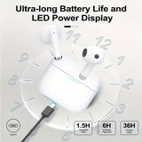 Wireless Earbuds Auto Noise Cancelling Wireless 5.3 In-Ear Headphones With HiFi Stereo Sound, Smart Touch Control, Lower Latency More Stable Connection And Faster Speed, 48Hrs Playtime, Pop-ups Auto Pairing For IPhone/Android