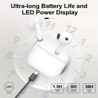 Wireless Earbuds Auto Noise Cancelling Wireless 5.3 In-Ear Headphones With HiFi Stereo Sound, Smart Touch Control, Lower Latency More Stable Connection And Faster Speed, 48Hrs Playtime, Pop-ups Auto Pairing For IPhone/Android