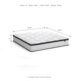 Signature Design by Ashley King Size Chime 12 Inch Medium Firm Hybrid Mattress with Cooling Gel Memory Foam