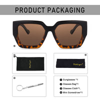 Oversized Square Polarized Sunglasses for Women Trendy Retro Large Multicolor Sunglasses UV400 Protection