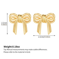 WEDDINEN Gold Bow Earrings for Women, Bow Ribbon Stud Earrings Trendy Jewelry Christmas Gifts