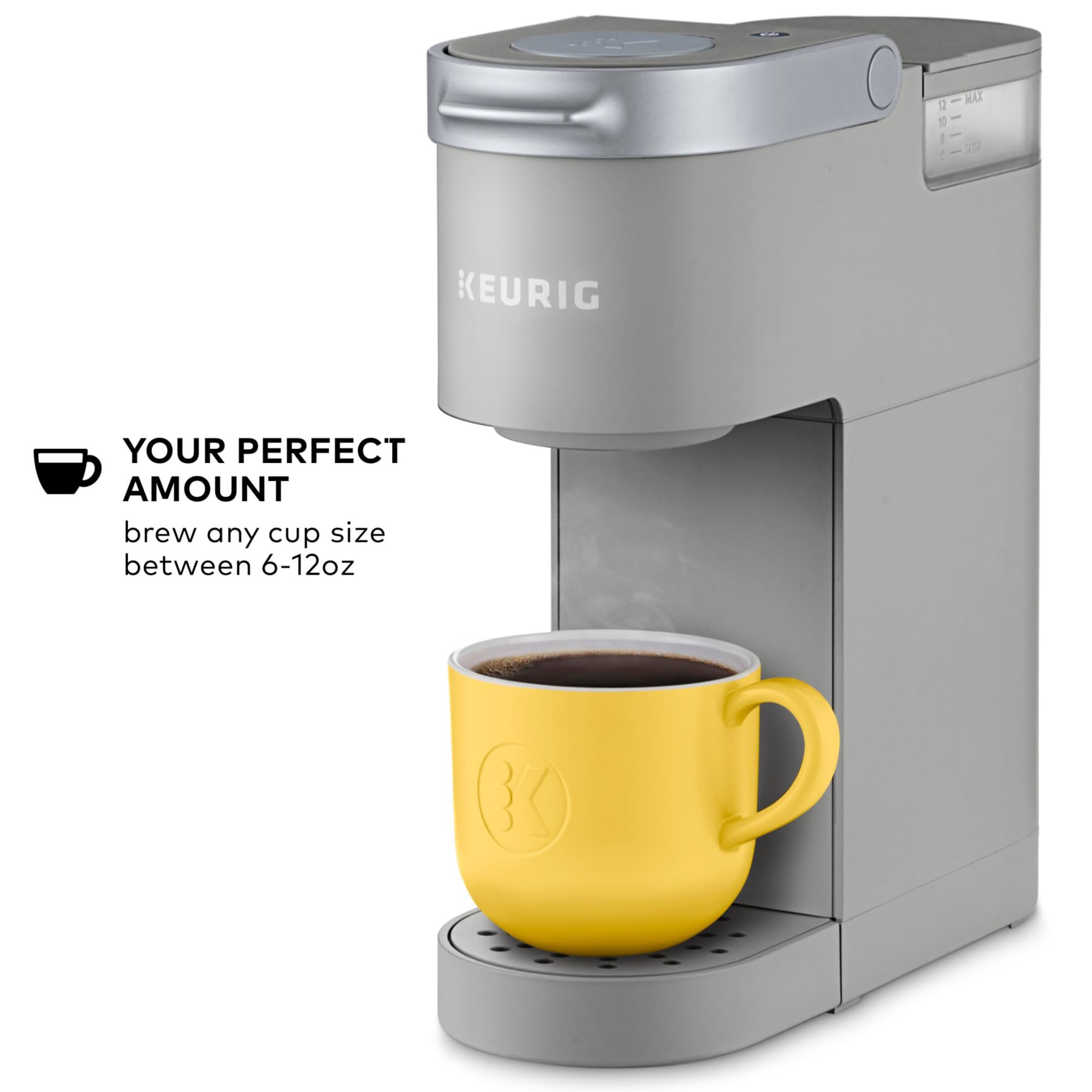 Keurig K-Mini Single Serve K-Cup Pod Coffee Maker, 6 to 12oz Brew size, with Cord Storage, Perfect for Small Spaces, Studio Gray