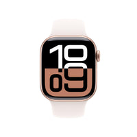 Apple Watch Series 10 [GPS 42mm] Smartwatch with Rose Gold Aluminium Case with Light Blush Sport Band