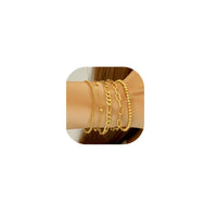 Wgoud Waterproof Gold Bracelets for Women Trendy, Dainty 14K Real Gold Plated Fashion Stackable Bracelet Sets for Women Thin Cuban Link Paperclip Chain Bracelets Layered Gold Jewelry Sets Gifts for Womens (5Pcs Gold Bracelet)