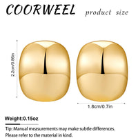 COORWEEL Gold Stylish Chunky Stud Earrings for Women Lightweight Curved Earrings Fashion Jewelry Gifts