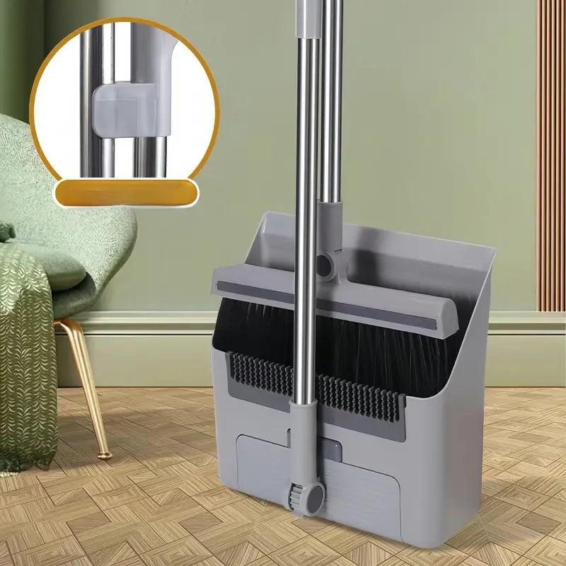 3 in 1 Foldable Broom Mop Dustpan Combination Set, Household Cleaning Tool Set, Efficient Cleaning, Flexible Design, Quick Dust Removal, Good Helper for Home And Office Cleaning 2025
