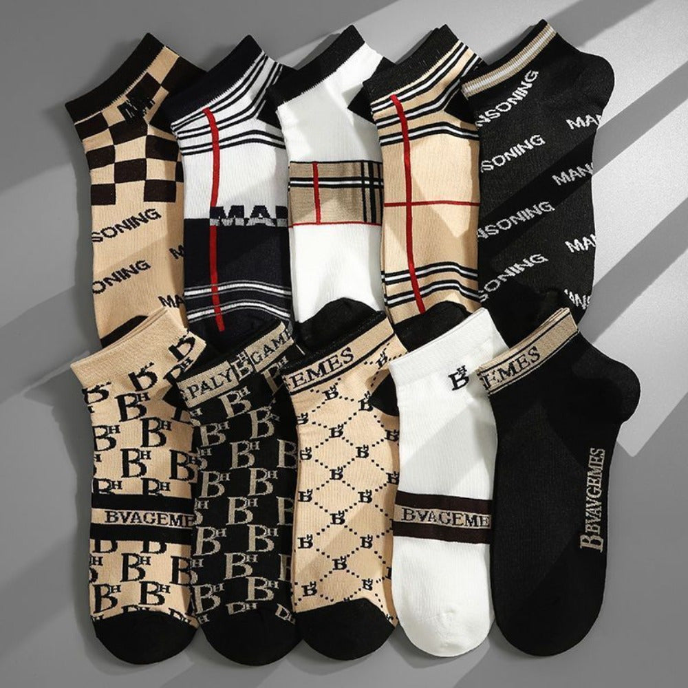 12 Pairs Men'S & Women'S Socks - Summer Lightweight, Thin, Versatile, Geometric Pattern, Polyester & Spandex, Hand Wash or Dry Clean, Casual Sock Design, Casual Sock Design|Geometric Pattern Socks|Polyester Spandex Blend