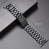 Stainless Steel Metal Strap for Apple Watch Series 10 9 8 7 6 5 4 3 2 1 SE Ultra 38/ 40/ 41/ 42/ 45/ 49 Mm And 42/ 46 Mm with TPU Case And Chain Adjustment Tool Set