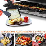 Artestia 1500W Large Size Raclette Cheese Grill Adjustable Temperature Korean BBQ Grill, Cheese Raclette with Grill Stone and Non-Stick Reversible Aluminum Plate for Parties Family
