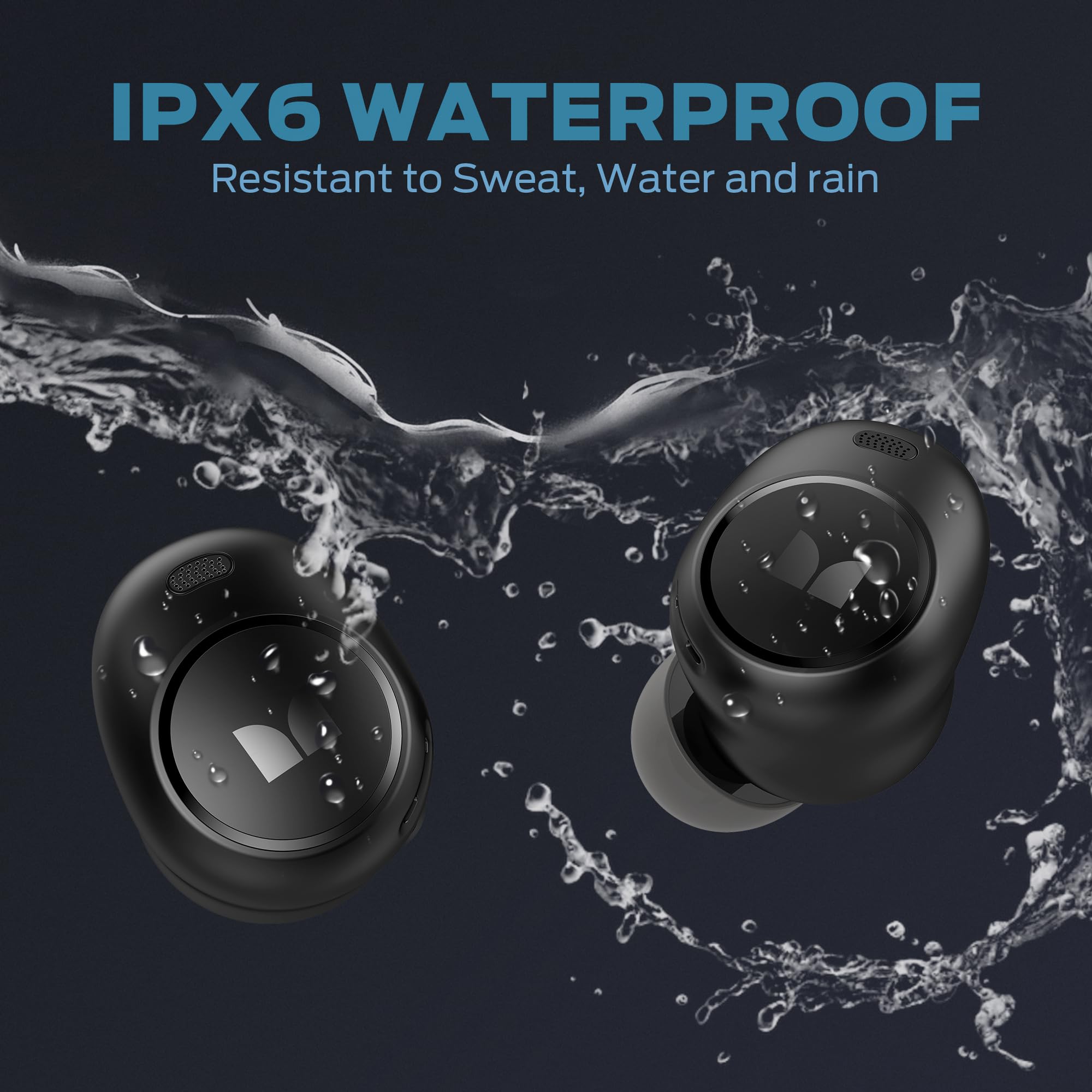 Monster Wireless Earbuds, Touch Control Bluetooth Earphones with Charging Case, Lightweight in-Ear Headphones, Built-in Microphone, IPX6 Waterproof, Fast Charging Sports Bluetooth Headset