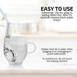 OVENTE Electric Immersion Water Heater (Pack of 2), 300W Mini Submersible Instant Boiler for Coffee and Tea, Portable, Lightweight and Easy to Use Home, Travel or Camping Accessories, White CH3012