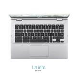 ASUS Chromebook CX1, 14" FHD, Intel® Celeron N4500 Processor, 64GB Storage, 4GB RAM, ChromeOS, Transparent Silver, CX1400CKA-AS44F