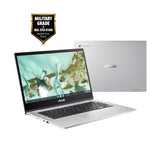 ASUS Chromebook CX1, 14" FHD, Intel® Celeron N4500 Processor, 64GB Storage, 4GB RAM, ChromeOS, Transparent Silver, CX1400CKA-AS44F