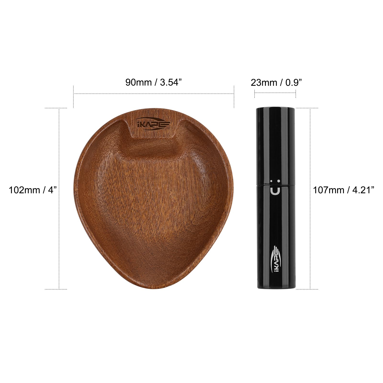 IKAPE Wooden Coffee Bean Dosing Cup and Spray Bottle Kit for Espresso, Coffee Bar Accessories for Reducing Coffee Power Static, Dosing Tray for Coffee or Tea, Sugar(Black)