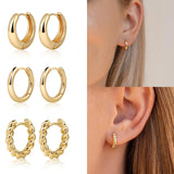 VIROMY Gold Hoop Earrings for Women Trendy Small Hoop Earrings，14K Gold Plated Lightweight Earrings for Women Chunky Open Hoops Earrings Gold Jewelry Gifts for women