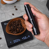 IKAPE Wooden Coffee Bean Dosing Cup and Spray Bottle Kit for Espresso, Coffee Bar Accessories for Reducing Coffee Power Static, Dosing Tray for Coffee or Tea, Sugar(Black)