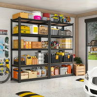 [Heavy Duty Shelving] Heavy Duty 5 Tier 2000LBS Metal Shelving Units | 72"H/60"H Garage Shelving Storage Shelves, Adjustable Metal Shelving Unit For Garage Shelves Utility Rack Shelf For Basement Pantry Closet Shelves, Black,