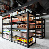 2000LBS Garage Shelving 72"H Storage Shelves Heavy Duty 5-tier Metal Shelving Units for Garage Shelves 60" H X 28" W X 12" D, Adjustable Utility Shelf Rack for Kitchen Warehouse Basement Pantry Utility Rack Shelf, 35.5"W X72"