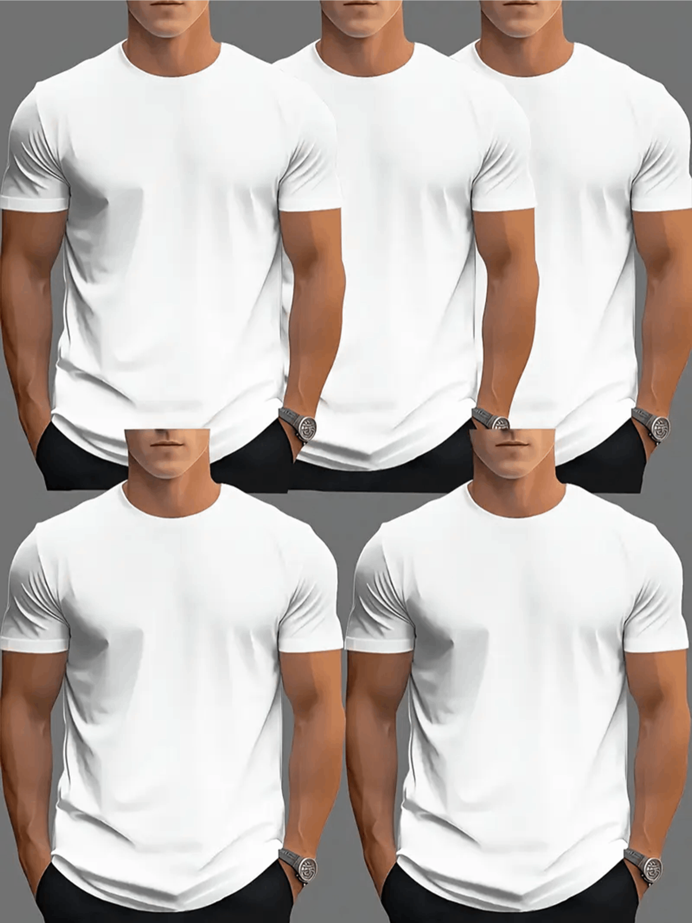 5 Piece of Blank TShirt For Men or women Unisex Casual Short Sleeve Tee 100% Heavy Cotton Crew Neck, Soft Adorable Tees Tops