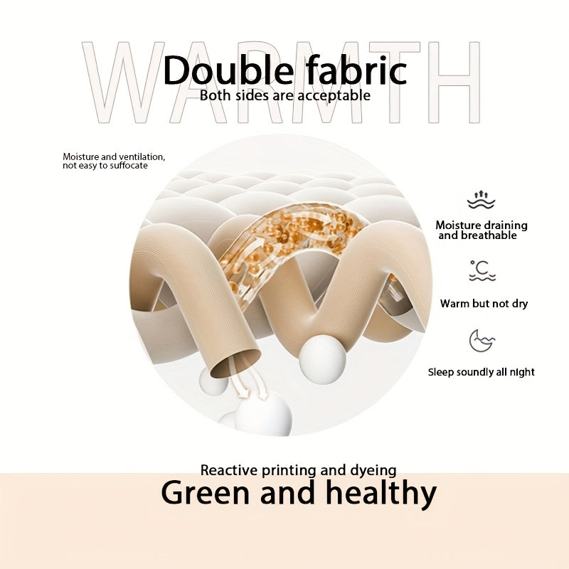 A Piece Of High-quality Thickened Velvet Blanket | Soft 100% Superfine Fiber Filling, Light Beige Soft Polyester Fabric, Suitable For Bedrooms And Hotel Rooms, Winter Warmth Blanket, Fluffy Quilt, Soft And Thick Blanket, Vint