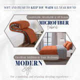 Elegant Comfort 3-Piece Reversible Comforter Set, All Season Cozy, Soft Down Alternative, Quilted - Box Stitched - Duvet Insert with 4 Corner Tabs, Comforter with Shams, Twin XL, Coral/Gray