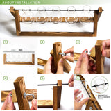 CFMOUR Plant Terrarium with Wooden Stand, Desktop Propagation Stations Glass Air Planter Metal Swivel Holder for Indoor Live Hydroponics Plants Office Home Garden Decor (5 Bulb Vase)