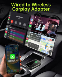 Luckymore Wireless Carplay Adapter, Converts Wired to Wireless Carplay Dongle for Wireless Control Plug & Play Carplay Fit for Cars from 2017 & for Apple iPhone iOS 10+