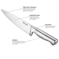 McCook® Knife Sets, German Stainless Steel Kitchen Knife Block Sets with Built-in Sharpener