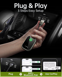 Luckymore Wireless Carplay Adapter, Converts Wired to Wireless Carplay Dongle for Wireless Control Plug & Play Carplay Fit for Cars from 2017 & for Apple iPhone iOS 10+