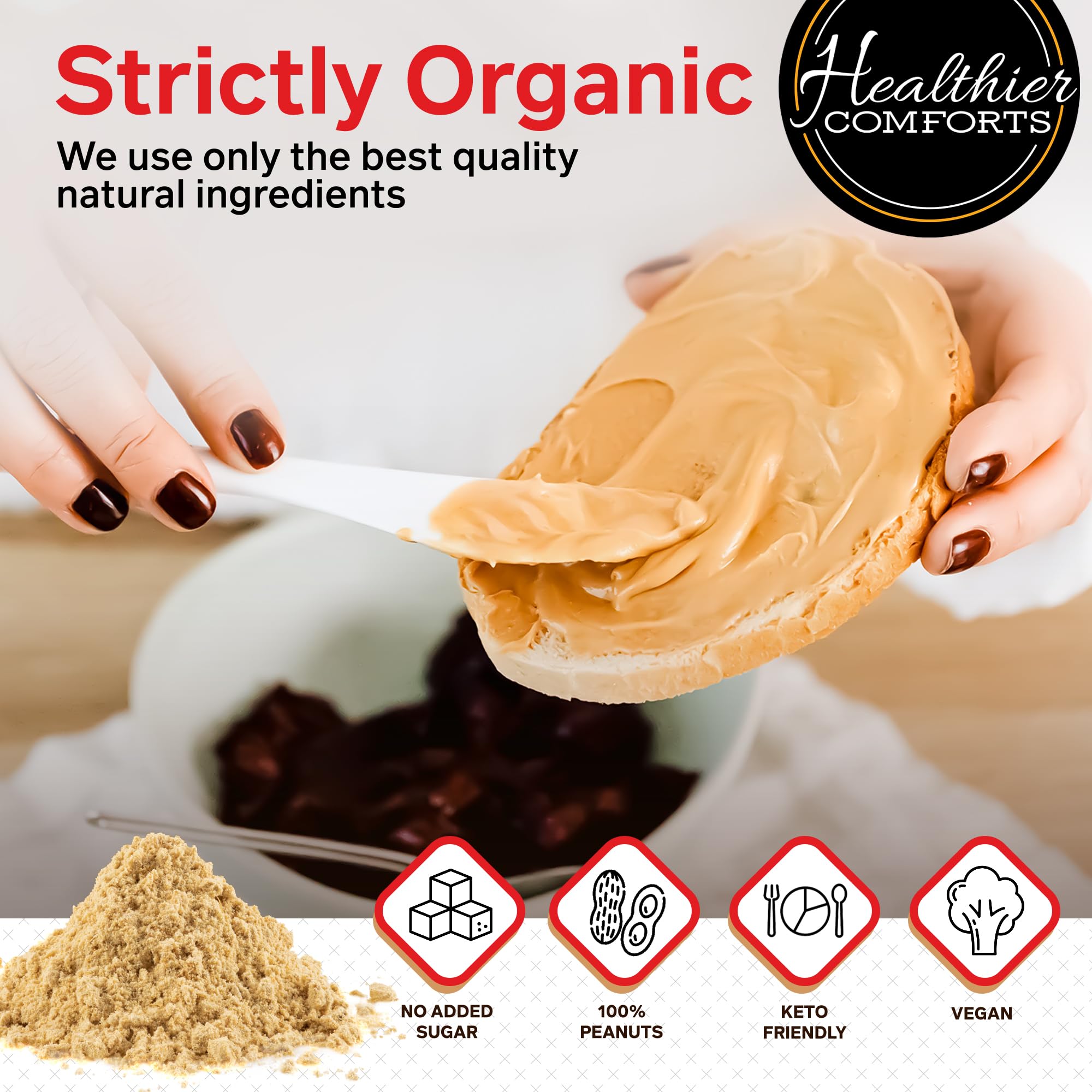 Healthier Comforts Organic Peanut Butter Powder (7 oz)