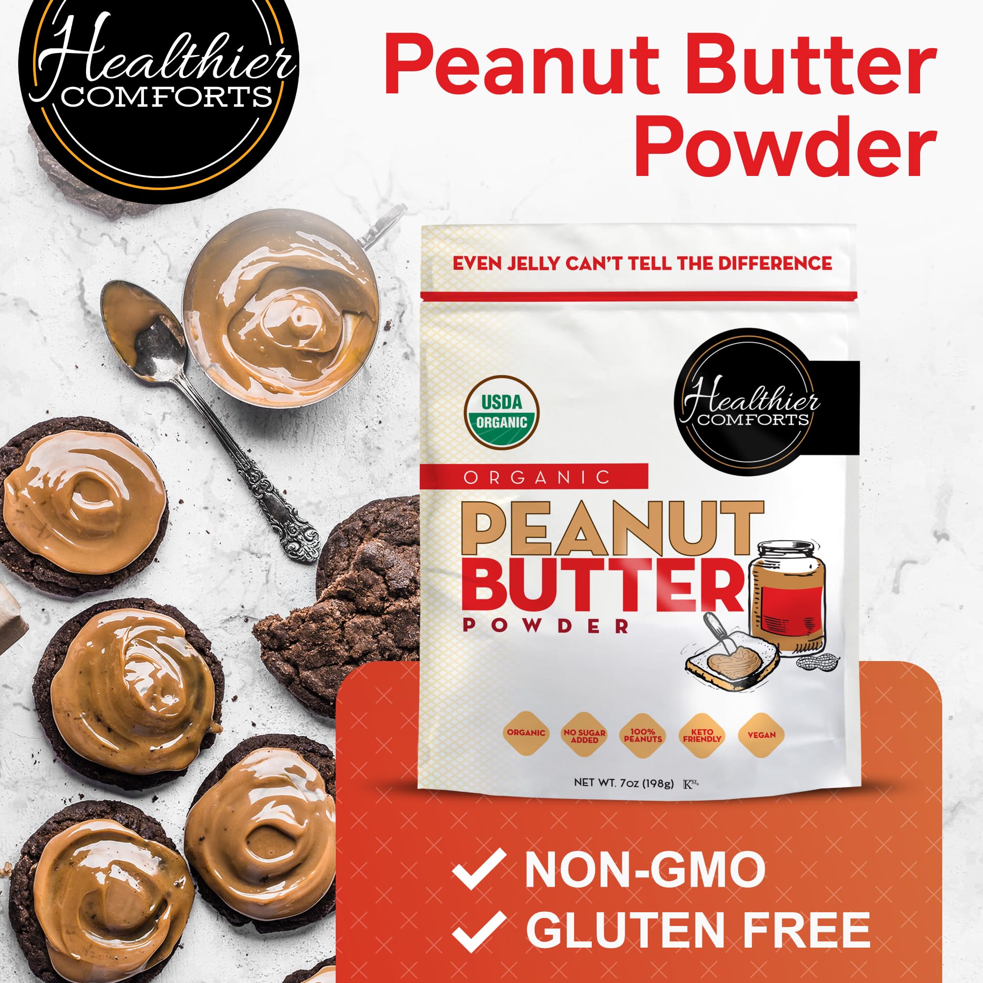 Healthier Comforts Organic Peanut Butter Powder (7 oz)