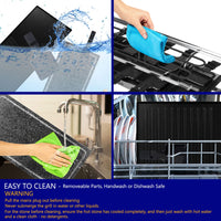 Artestia 1500W Large Size Raclette Cheese Grill Adjustable Temperature Korean BBQ Grill, Cheese Raclette with Grill Stone and Non-Stick Reversible Aluminum Plate for Parties Family