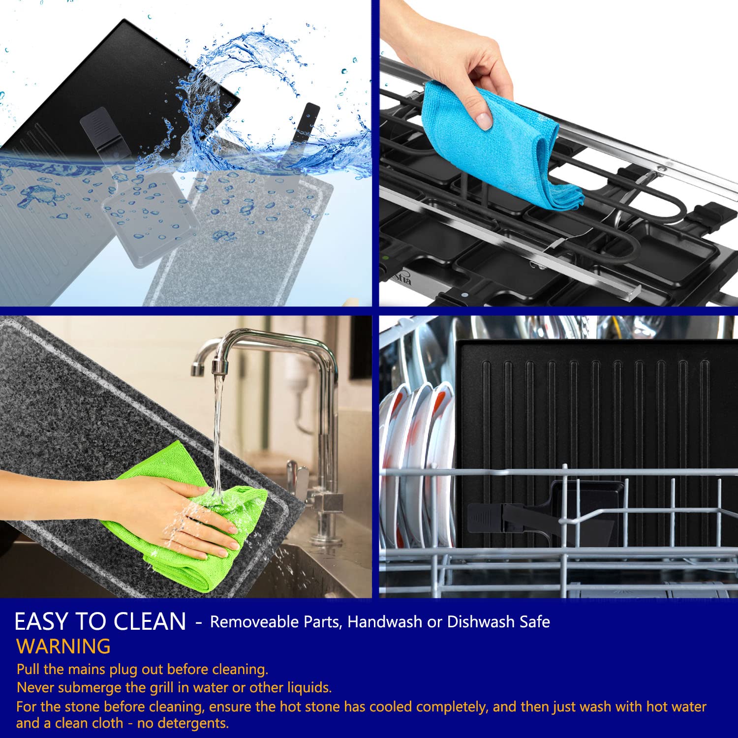 Artestia 1500W Large Size Raclette Cheese Grill Adjustable Temperature Korean BBQ Grill, Cheese Raclette with Grill Stone and Non-Stick Reversible Aluminum Plate for Parties Family