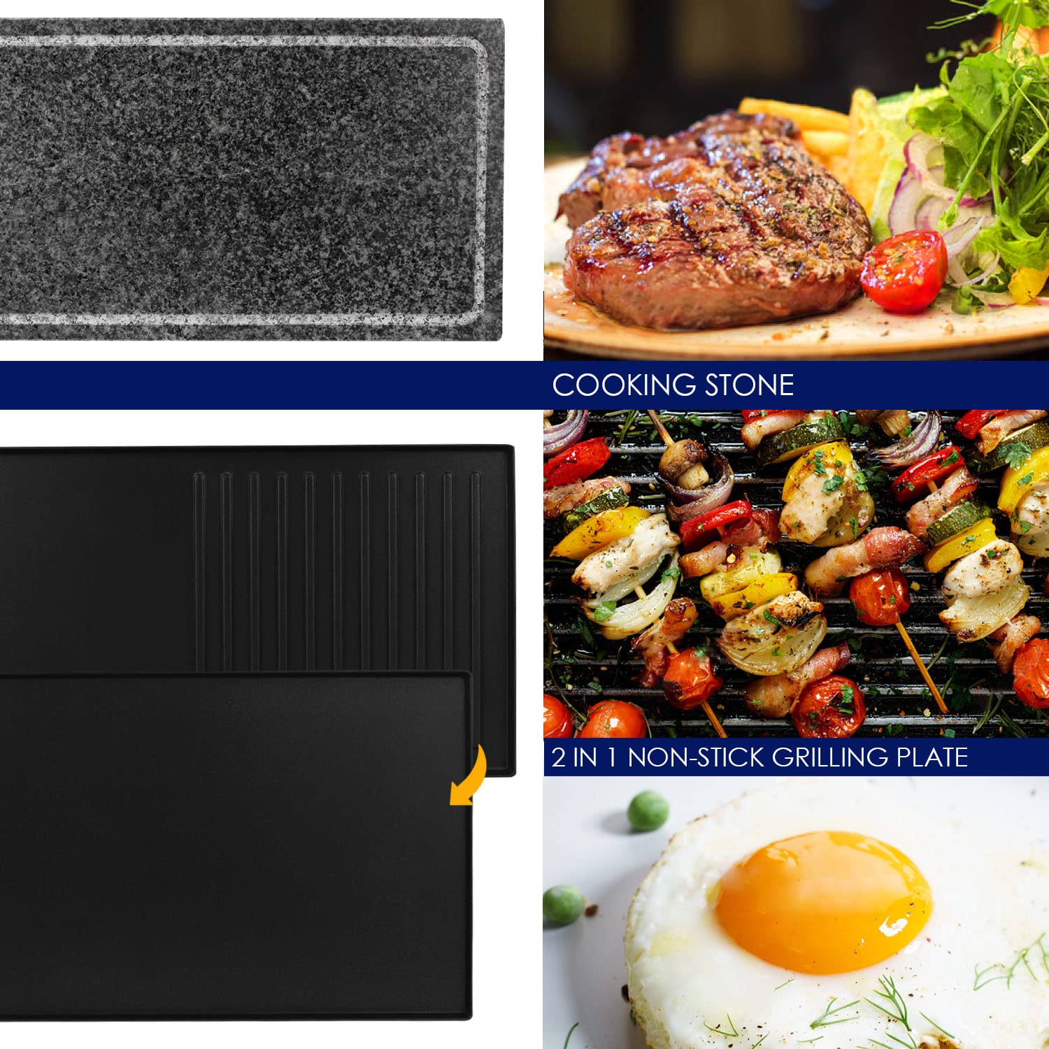 Artestia 1500W Large Size Raclette Cheese Grill Adjustable Temperature Korean BBQ Grill, Cheese Raclette with Grill Stone and Non-Stick Reversible Aluminum Plate for Parties Family