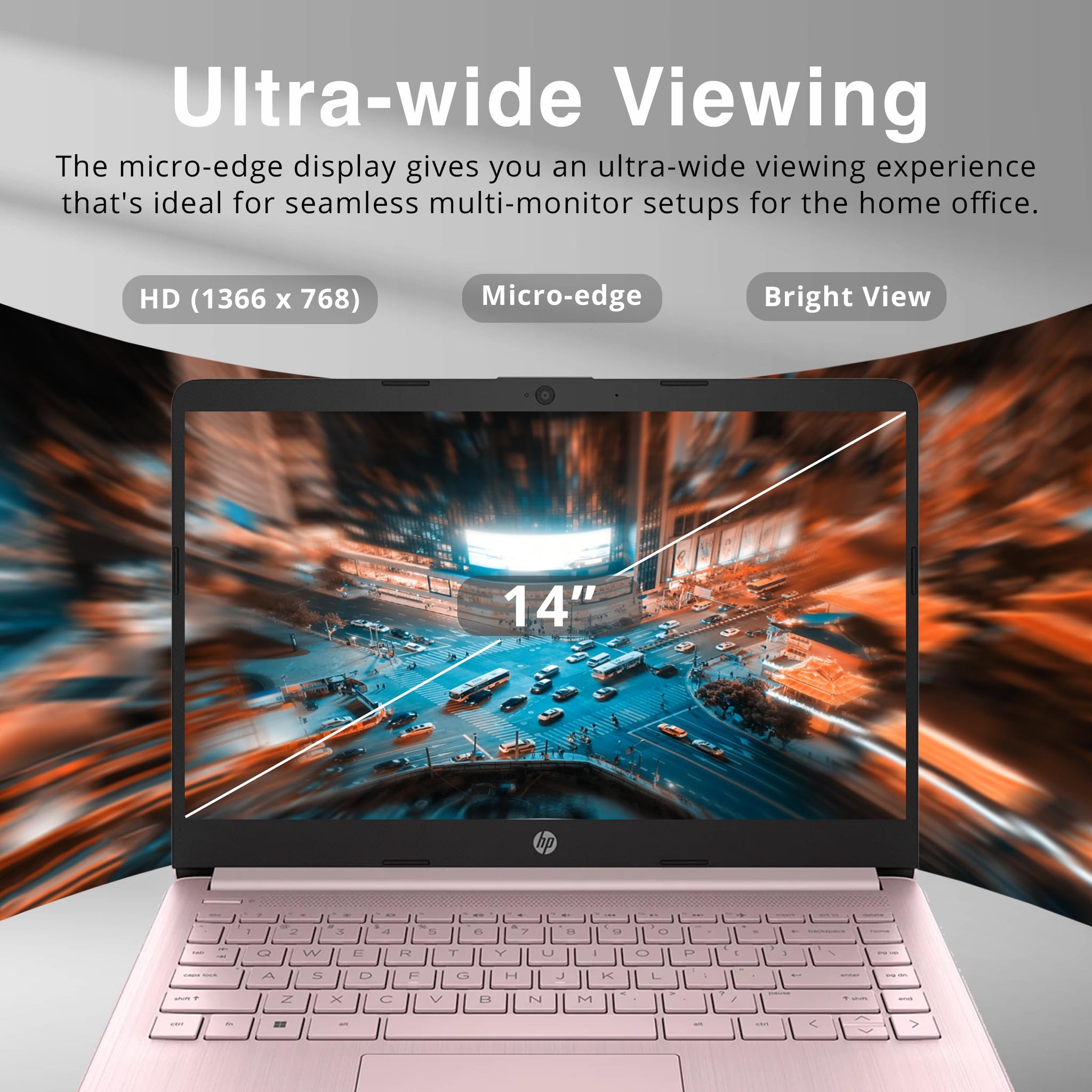 HP Stream 14" HD Lightweight Laptop, Intel Celeron N4120, 16GB RAM, 224GB Storage(64GB eMMC + 160GB Docking Station), Intel UHD Graphics, HD Webcam, 1 Year Office 365, WiFi, Bluetooth, Win 11s, Pink