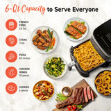COSORI Air Fryer 9-in-1, Compact & Large 6-Qt, Fast Turbo Modes, 90-450°F Evenly Results with Precise Temperature Control, 95% Less Oil, Roast, Bake, Dry, Reheat, Frozen, Broil, Proof, Grey
