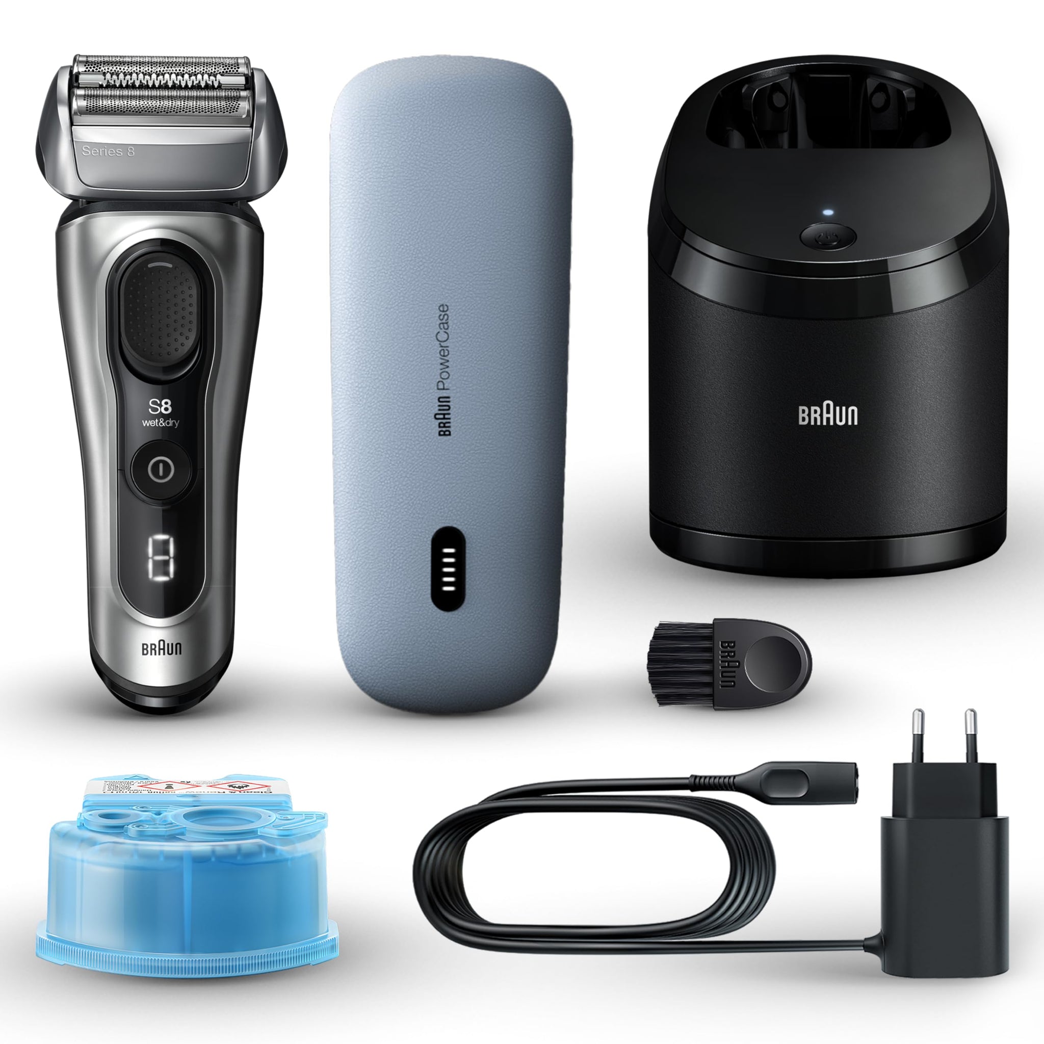 Braun Series 8 Electric Shaver, Holiday Gifts for Men, Shaving Kit with 4+1 Shaving Elements, Precision Long Hair Trimmer, SmartCare Center, PowerCase