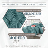 Elegant Comfort 12-Piece Bed-in-a-Bag, Ella Pleated Ruched Pintuck Comforter Set, 6-Piece Sheet Set Featuring Smart Pockets, Matching Decorative Pillows, All Season Bedding,California King, Mint Green
