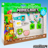 LUV HER Minecraft Girls BFF 6 Piece Toy Jewelry Box Set with 2 Rings, 2 Bead Bracelets and Snap Hair Clips Ages 3+