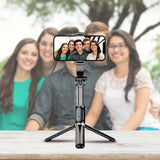 40-inch Smartphone Selfie Stick Tripod, Expandable Selfie Stick Integrated Smartphone Tripod with Wireless Remote Control, Can Rotate 360 Degrees, Suitable for iPhone 16/15/14/13/12/12 Pro/11 Pro/XS/XR/X/8/7 Plus smartphone A