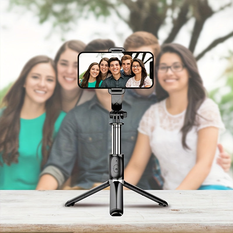 40-inch Smartphone Selfie Stick Tripod, Expandable Selfie Stick Integrated Smartphone Tripod with Wireless Remote Control, Can Rotate 360 Degrees, Suitable for iPhone 16/15/14/13/12/12 Pro/11 Pro/XS/XR/X/8/7 Plus smartphone A