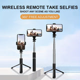 40-inch Smartphone Selfie Stick Tripod, Expandable Selfie Stick Integrated Smartphone Tripod with Wireless Remote Control, Can Rotate 360 Degrees, Suitable for iPhone 16/15/14/13/12/12 Pro/11 Pro/XS/XR/X/8/7 Plus smartphone A