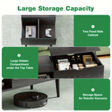 Elegant Black Coffee Table For Living Room - Lift Top Design Offering Versatility. Small Rising Wooden Dining Center Table With Storage Shelf And Hidden Compartment, Ideal For Organizing And Enhancing Your Living Space.