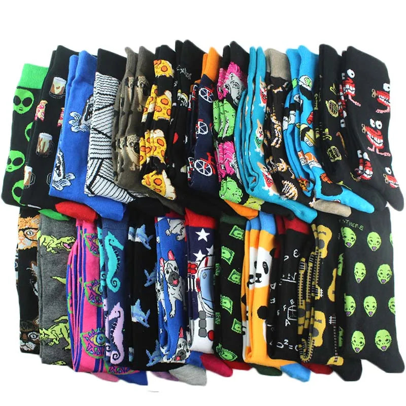 Men's Cotton Funny Crew Socks