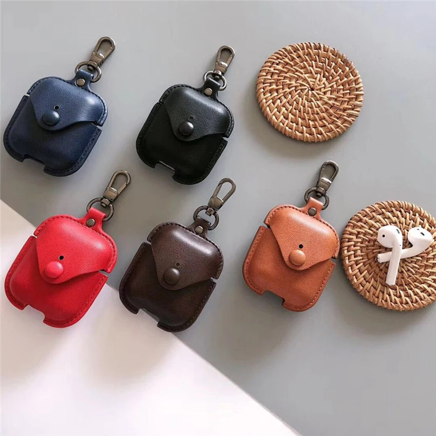 Luxury 3D Leather AirPods Case for AirPods 1 & 2