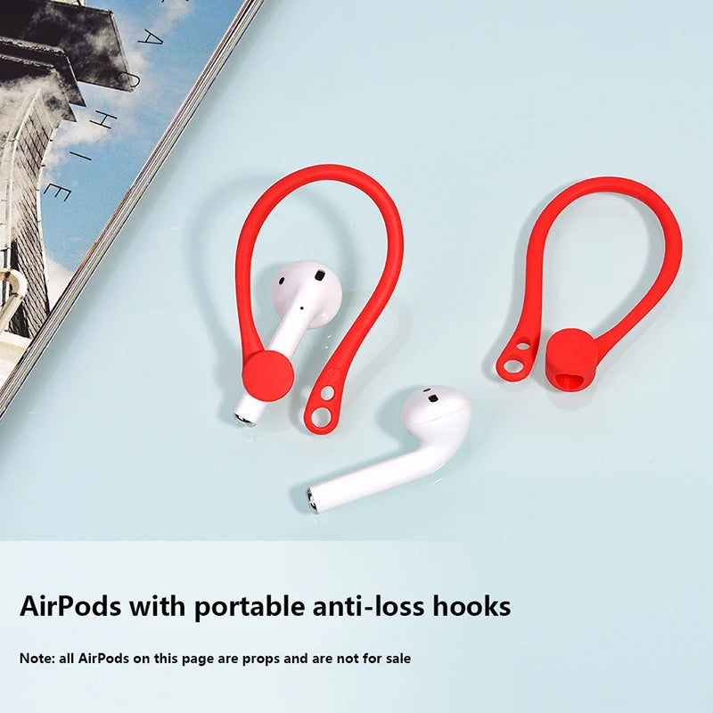 2pcs Mini Anti-Lost Ear Hooks & Protective Case for AirPods