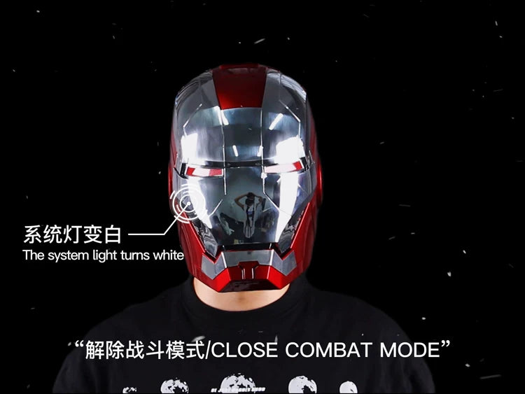 New AutoKing 1:1 Mk5 Iron Man Helmet Cosplay Voice Control Eyes with Light Model Toys for Adult Electric Wearable Christmas Gift