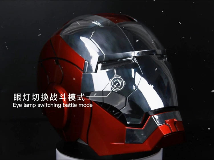 New AutoKing 1:1 Mk5 Iron Man Helmet Cosplay Voice Control Eyes with Light Model Toys for Adult Electric Wearable Christmas Gift